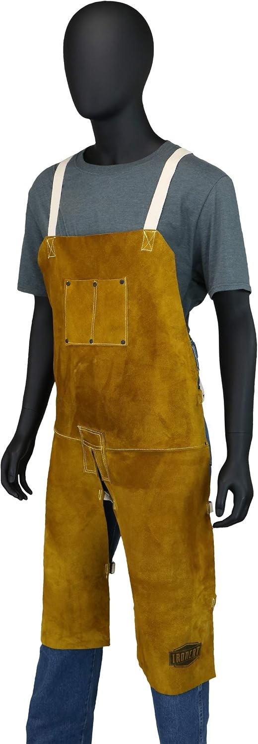 Adjustable Cotton Strap Leather Welding Apron – Solid Protection for Welders