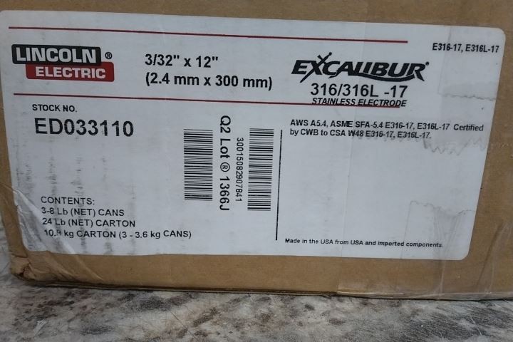 Lincoln Electric ED033110 3 Pk 12 In Overall L 8 Lb Stick Welding Electrodes