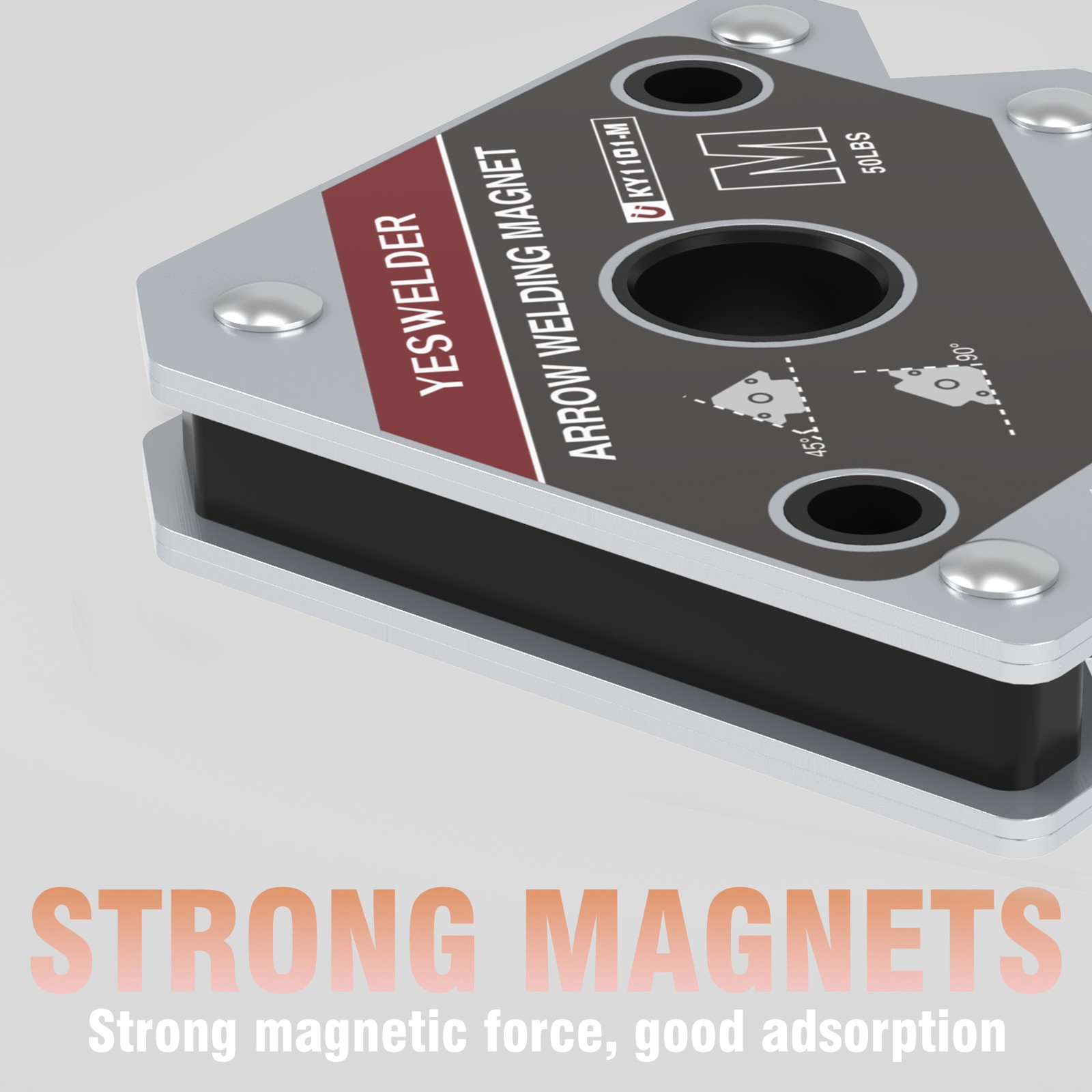 6 Pcs Welding Magnet Holder, 25LB/50LB/75LB, Strong Magnetic Welding Accessories