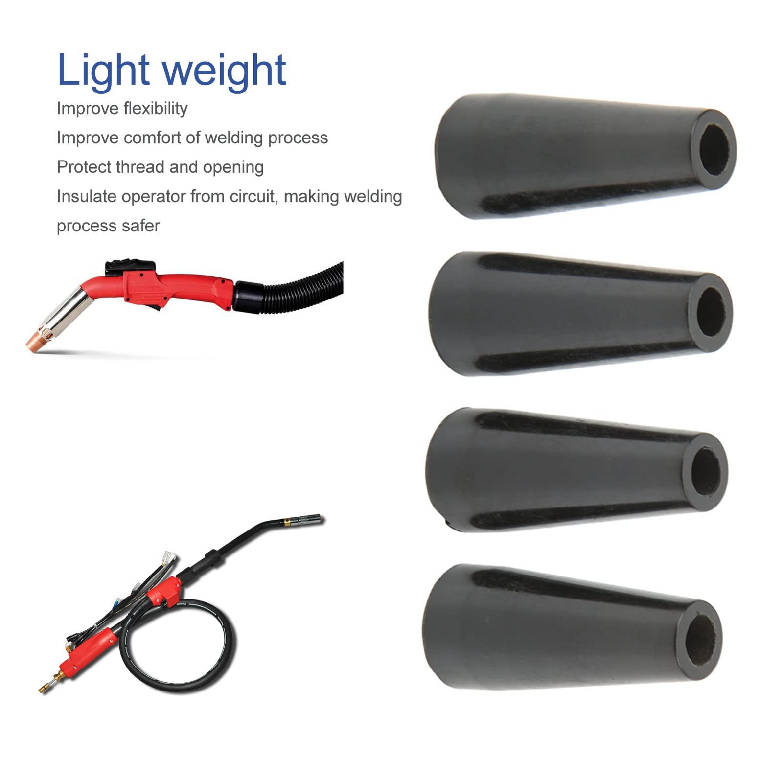 4Pcs Flux Core Gasless Nozzle Self Torch Nozzle Self Welding Parts 100L MIG W…