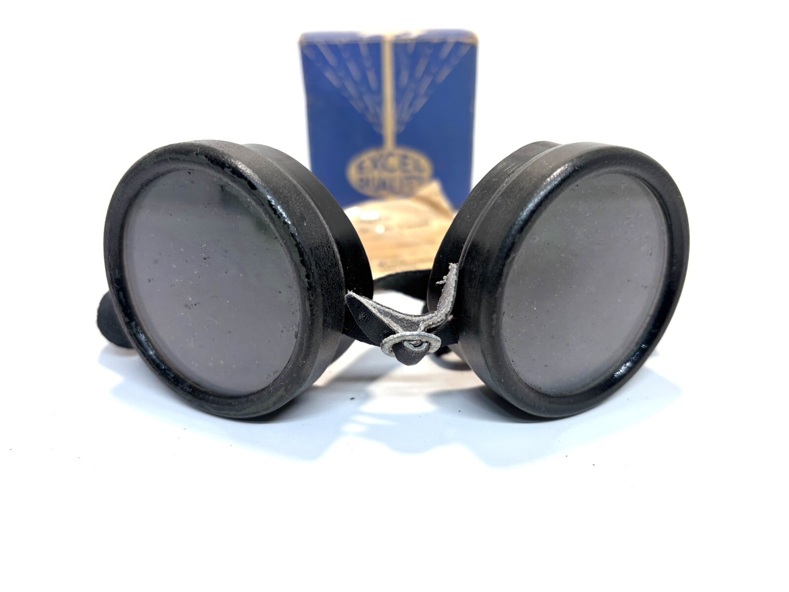Vintage 1940s Excel Quality Welding Goggles w/ Green and Clear Lens NOS