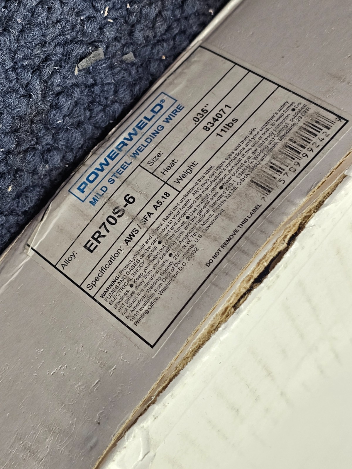 POWERWELD ER70S-6: 11 lbs Spool Welding Wire 0.035″ 834071 Heat