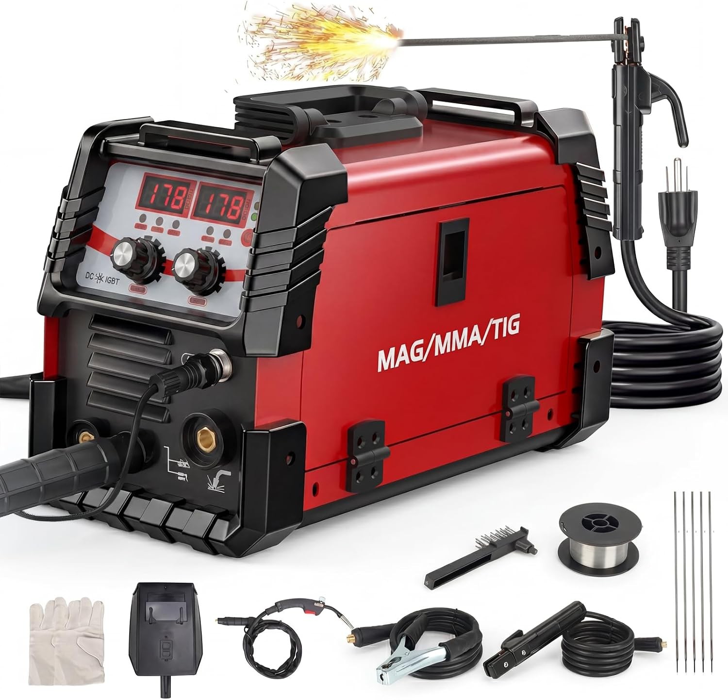 135A 3-in-1 MIG/TIG/Stick Welder, 110V
