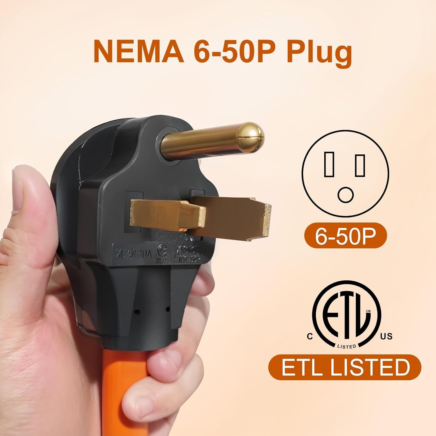 Durable 1.5FT NEMA 6-50 to 6-20 Welder & EV Charging Adapter, Winterproof
