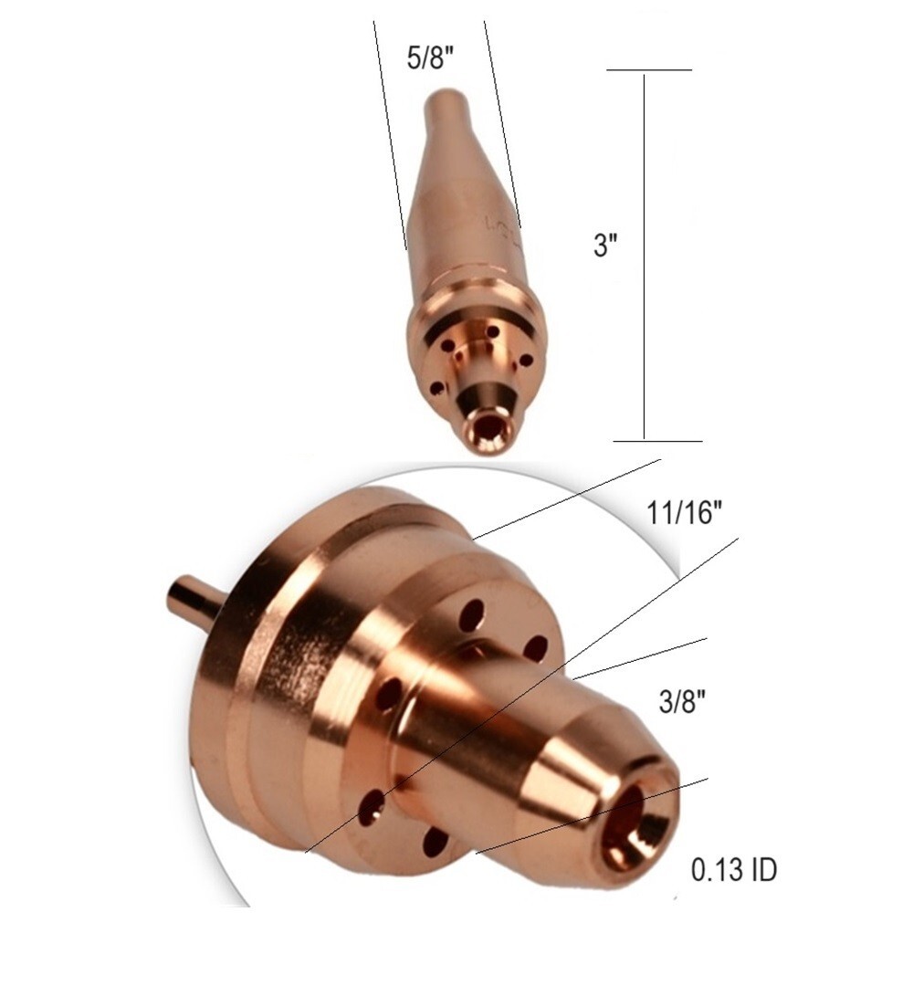 Acetylene Cutting Tip 1-101-4 #4 Compatible with Victor 4-1-101 Cut 3″ QTY 1