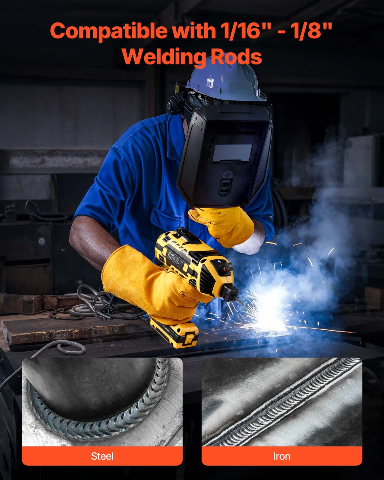 VEVOR Portable Handheld Welding Machine 20-120A with 5-Level Current Adjustment