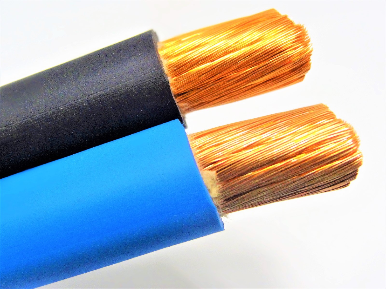 100′ FT 1/0 AWG WELDING/BATTERY CABLE 50′ BLACK 50′ BLUE 600V MADE IN USA COPPER