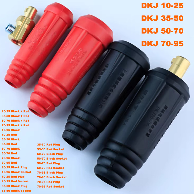 Black/Red Copper Male Female Cable Connector Welder Quick Fitting Socket Plug