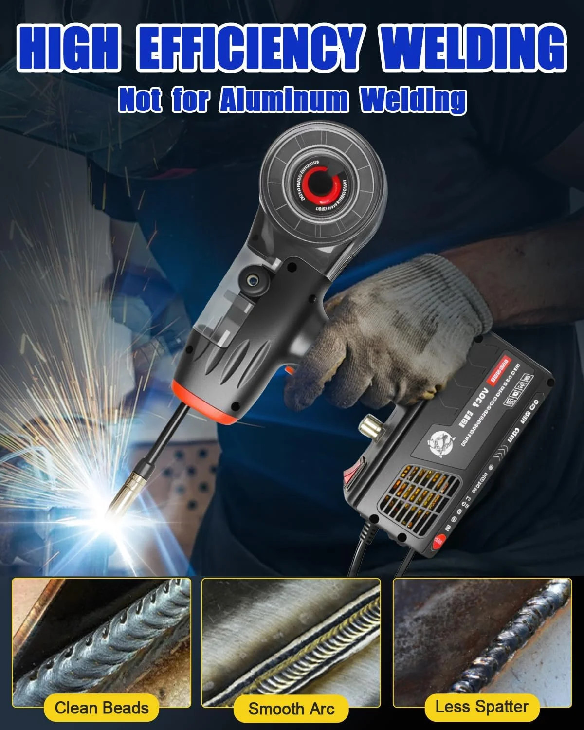 Handheld MIG Welder Machine – 110V Flux Core Portable laser welder, 120A Gasl…