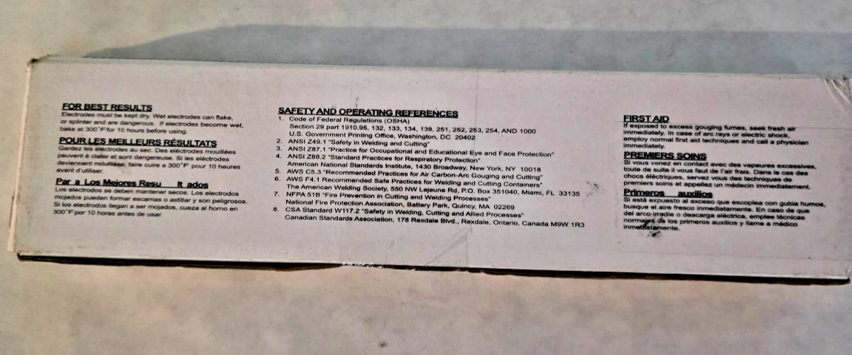 Ormadus 22043003 Pointed Gouging Electrodes 1/4″ X 12″ DC Copperclad 50 Count