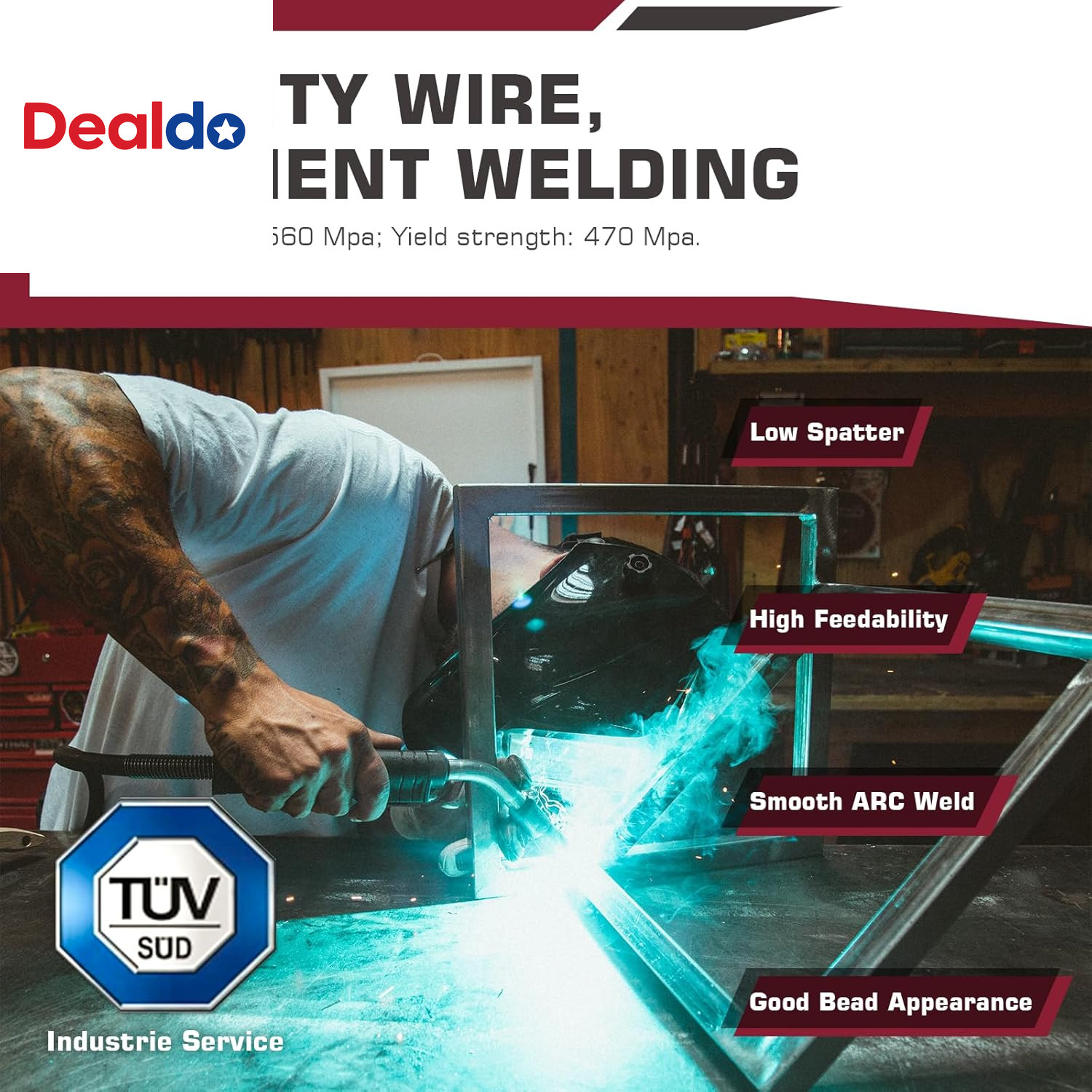 Mig Welding Wire, Mig Wire ER70S-6 2Lbs Gas Solid Carbon Steel Low Splatter Mig