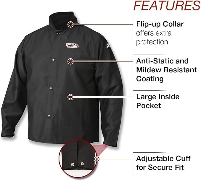 Lincoln Electric Premium Flame Resistant Cotton Welding Jacket | Breathable 2XL