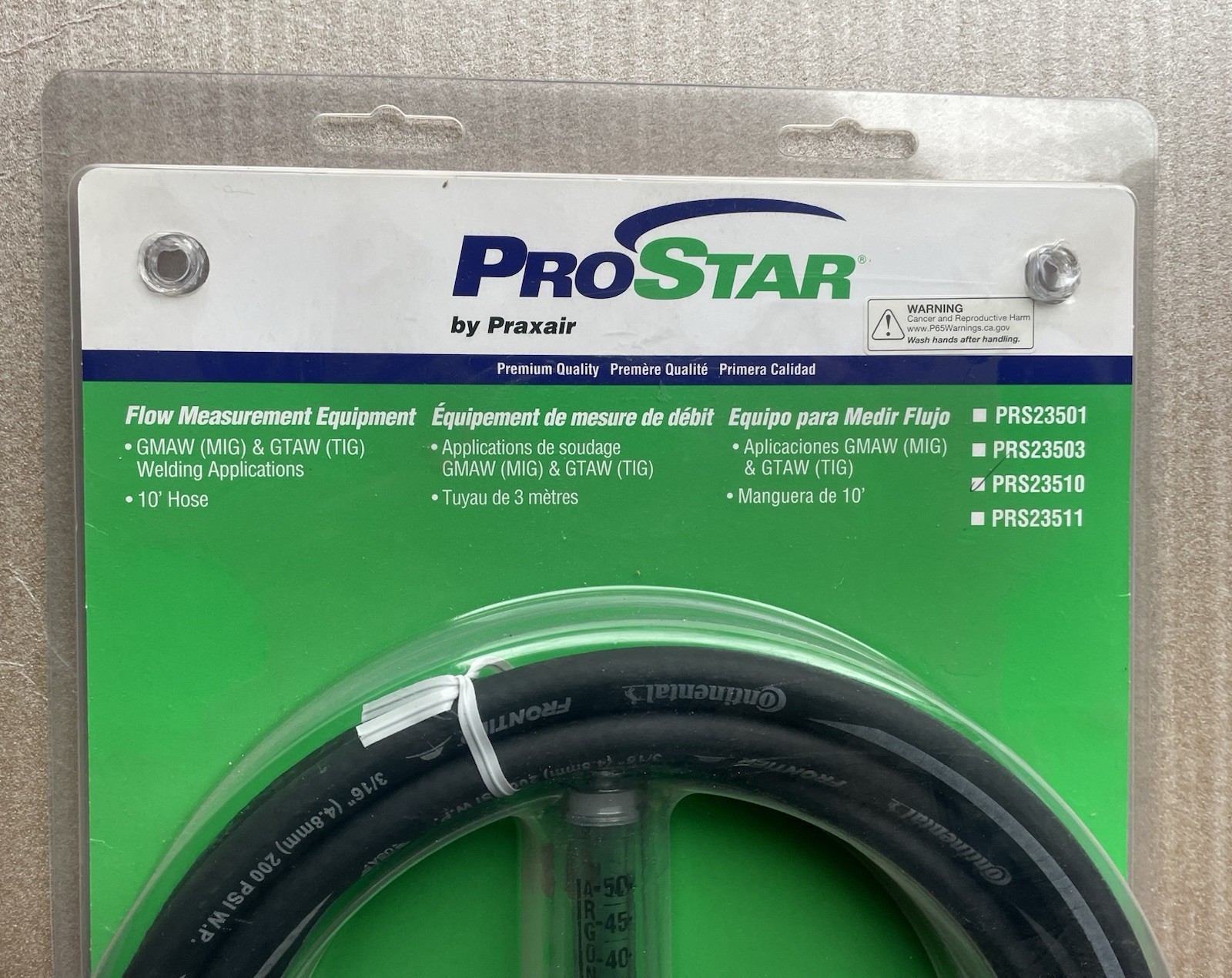 NEW Prostar Flow measurement equipment GMAW (MIG) & GTAW (TIG) 10’ Hose