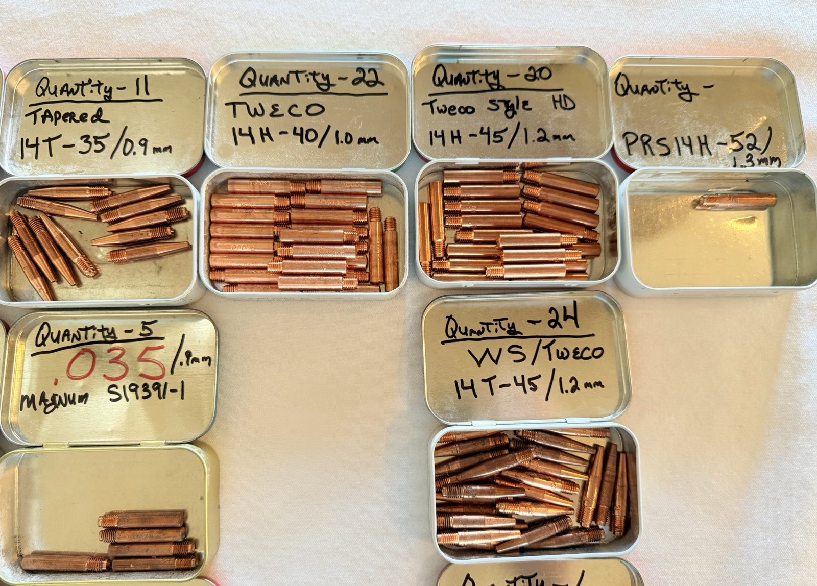 Huge Lot 210 – MIG Welding Contact Tip Tweco Lincoln .023 .030 .035 .040 .045