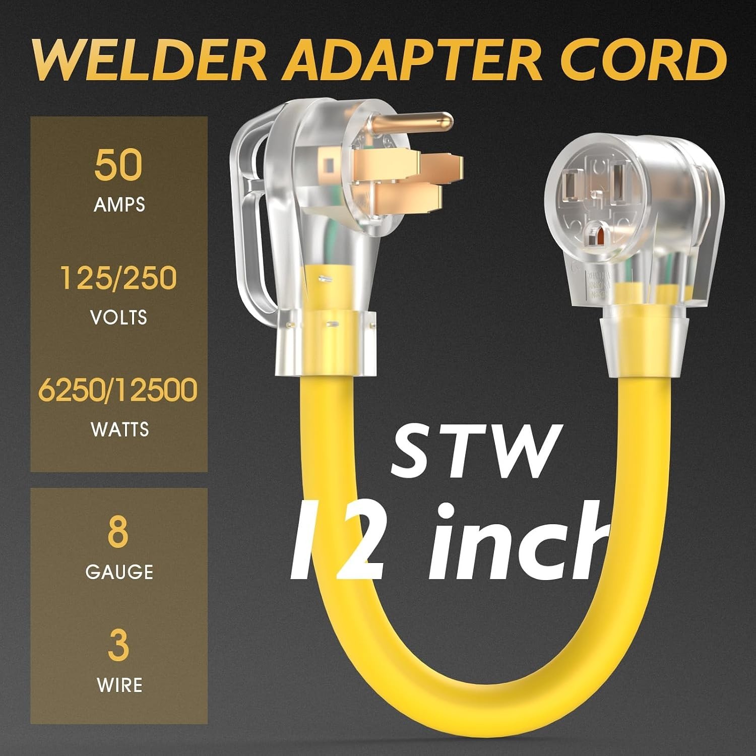 Nema 14-50P to 6-50R Welder Adapter Cord 3 Prong to 4 Prong 50Amp Heavy Duty Wel