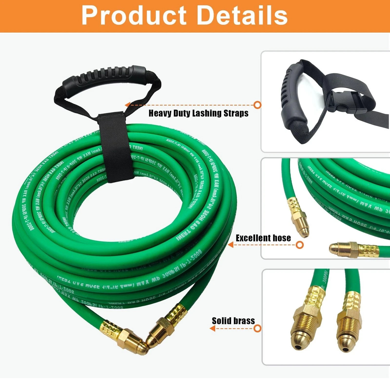 50FT Argon Gas Hose, Inert Gas Welding Hoses for MIG/TIG Welding Regulator，Ar…
