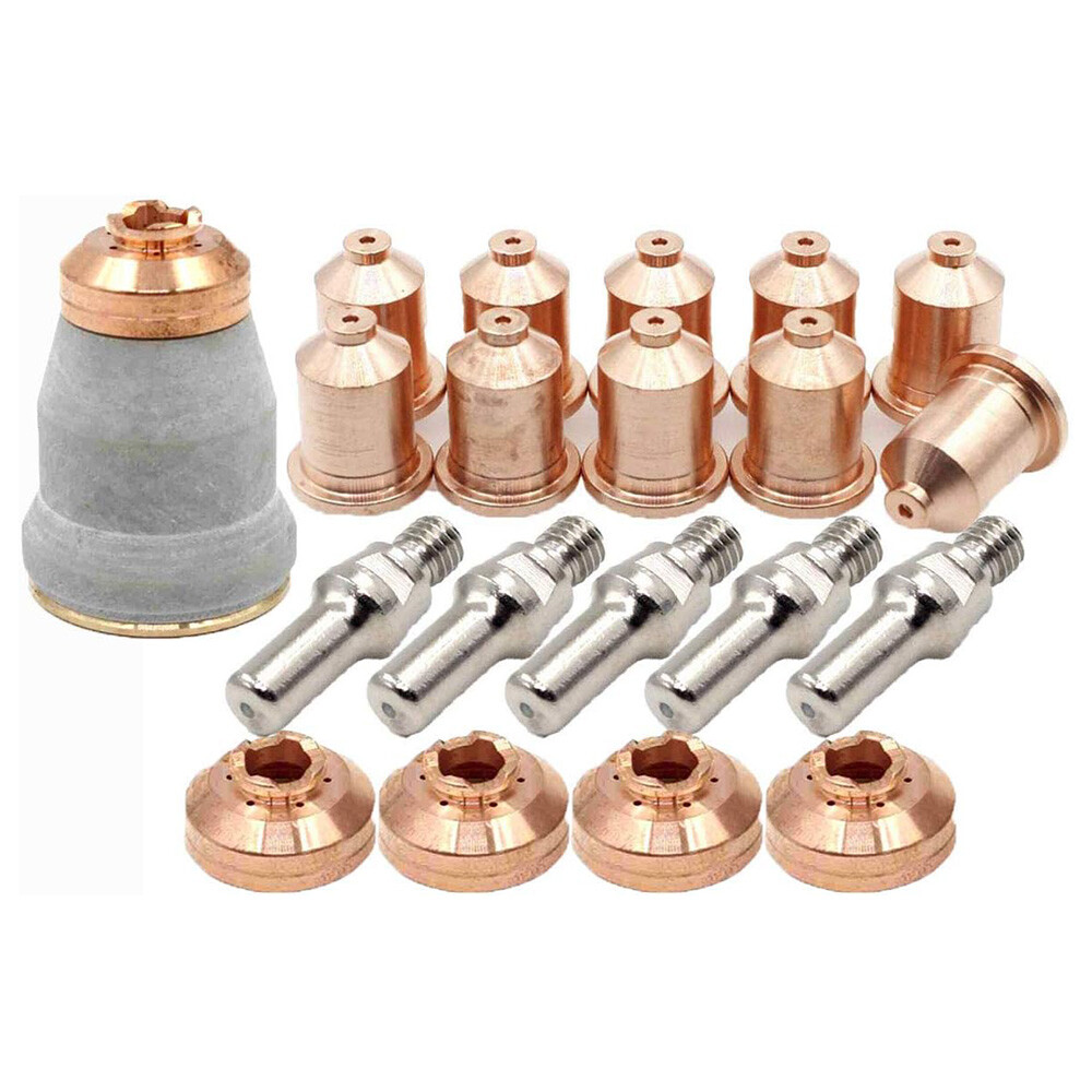 IPT-60 PT-60 Plasma Torch Electrode Contact Tip Retaining Cap Drag Shield 21pcs