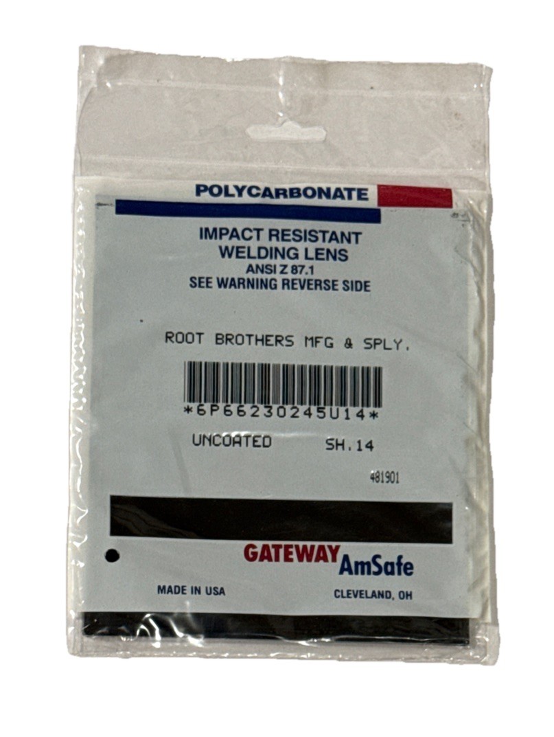 Lot of 4 Gateway AmSafe Shade 14 Polycarbonate Welding Lens Filter Plates Z87.1