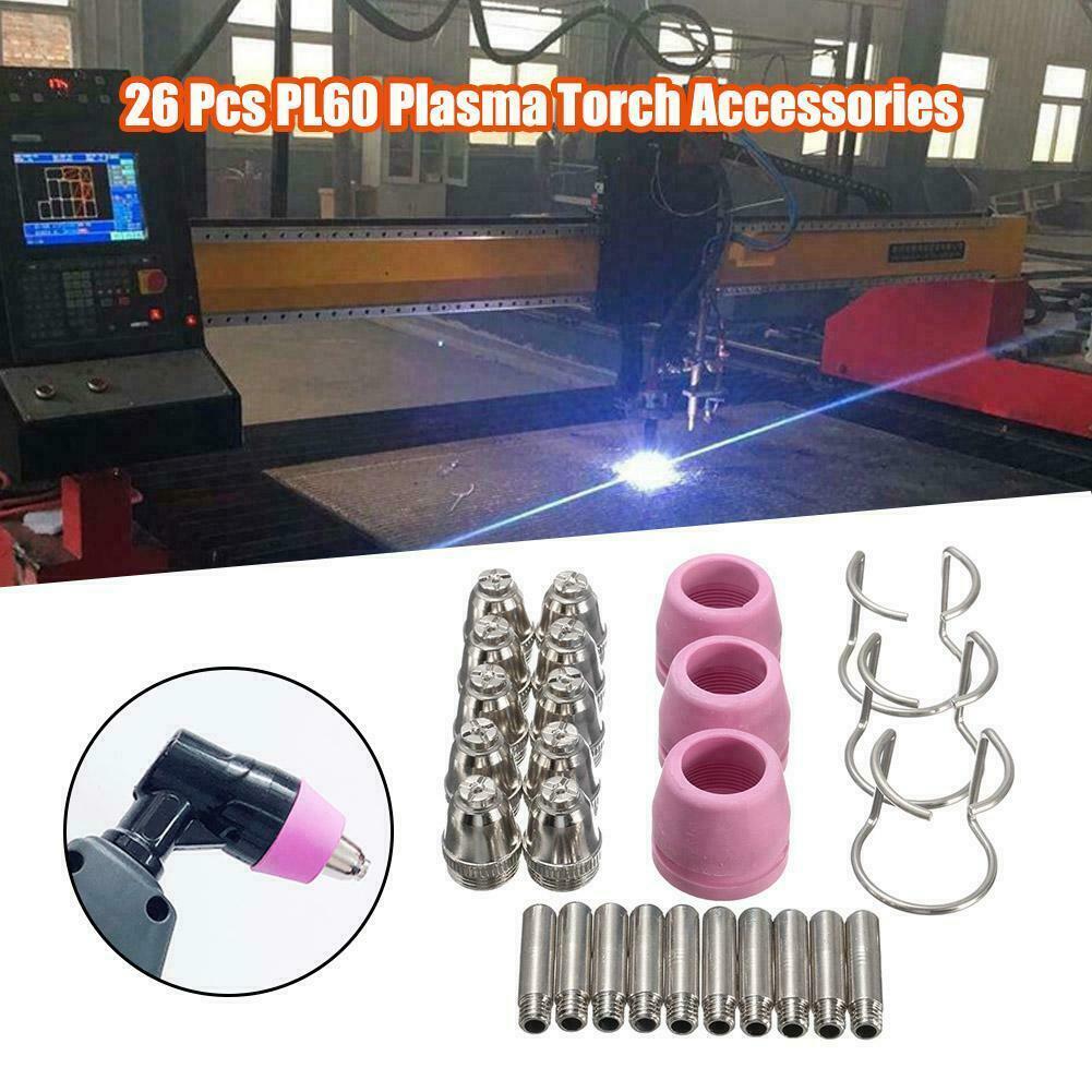 26PCS Plasma Cutter Consumables Kit SG-55 AG-60 WSD-60P Cutting Torch Tip Nozzle