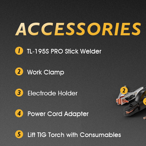 195A Stick/LiftWelder with Lift TIG Torch 110V/220V Dual Voltage Welding Machine