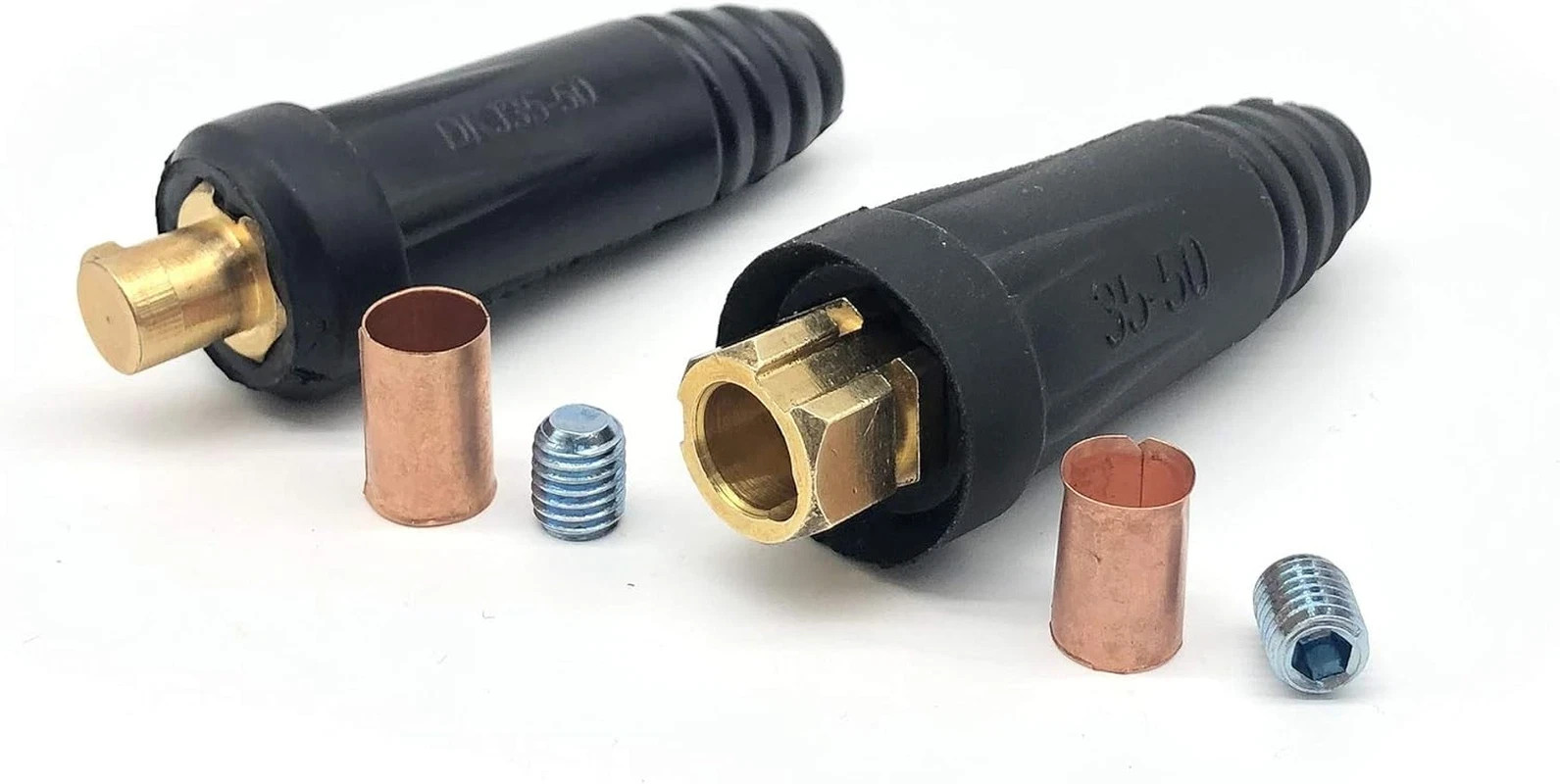 Welding Cable Quick Connector Pair Dinse-Style (200Amp-300Amp, 35-50 SQ-MM, 2-Se