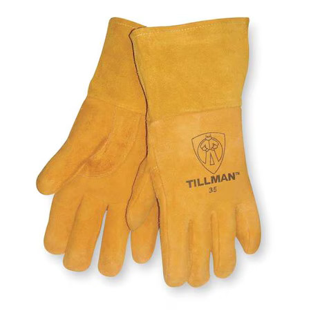 Tillman 35L Welding Gloves, Gauntlet Cuff, Straight Thumb, A Leather Cowhide,