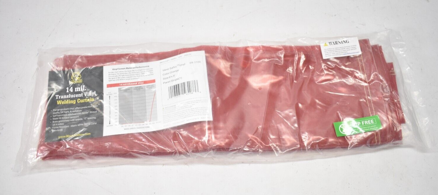 Black Stallion 14 Mil Translucent Vinyl 6×8′ Welding Curtain 14Mil SafVu 64-3188
