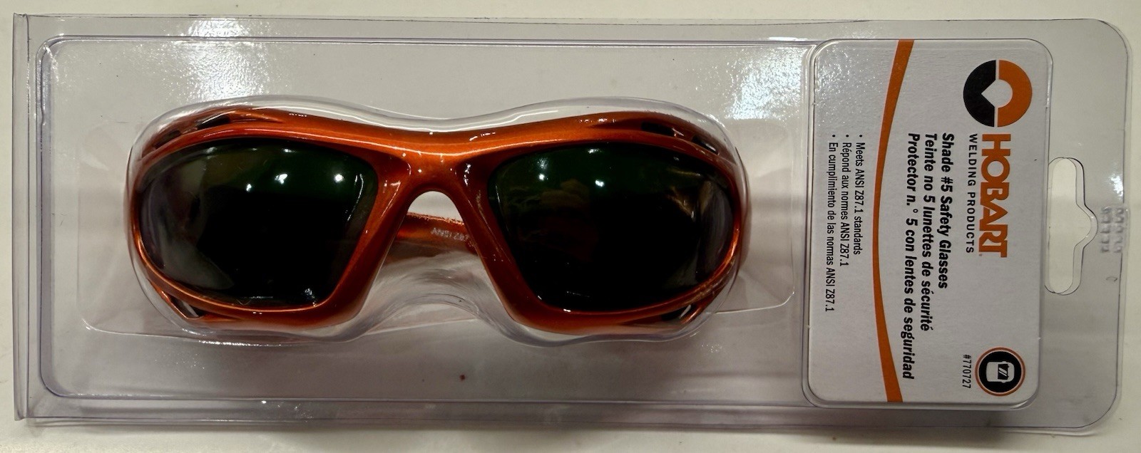 Hobart Safety Glasses Shade 5 Lens Orange Frame – 770727