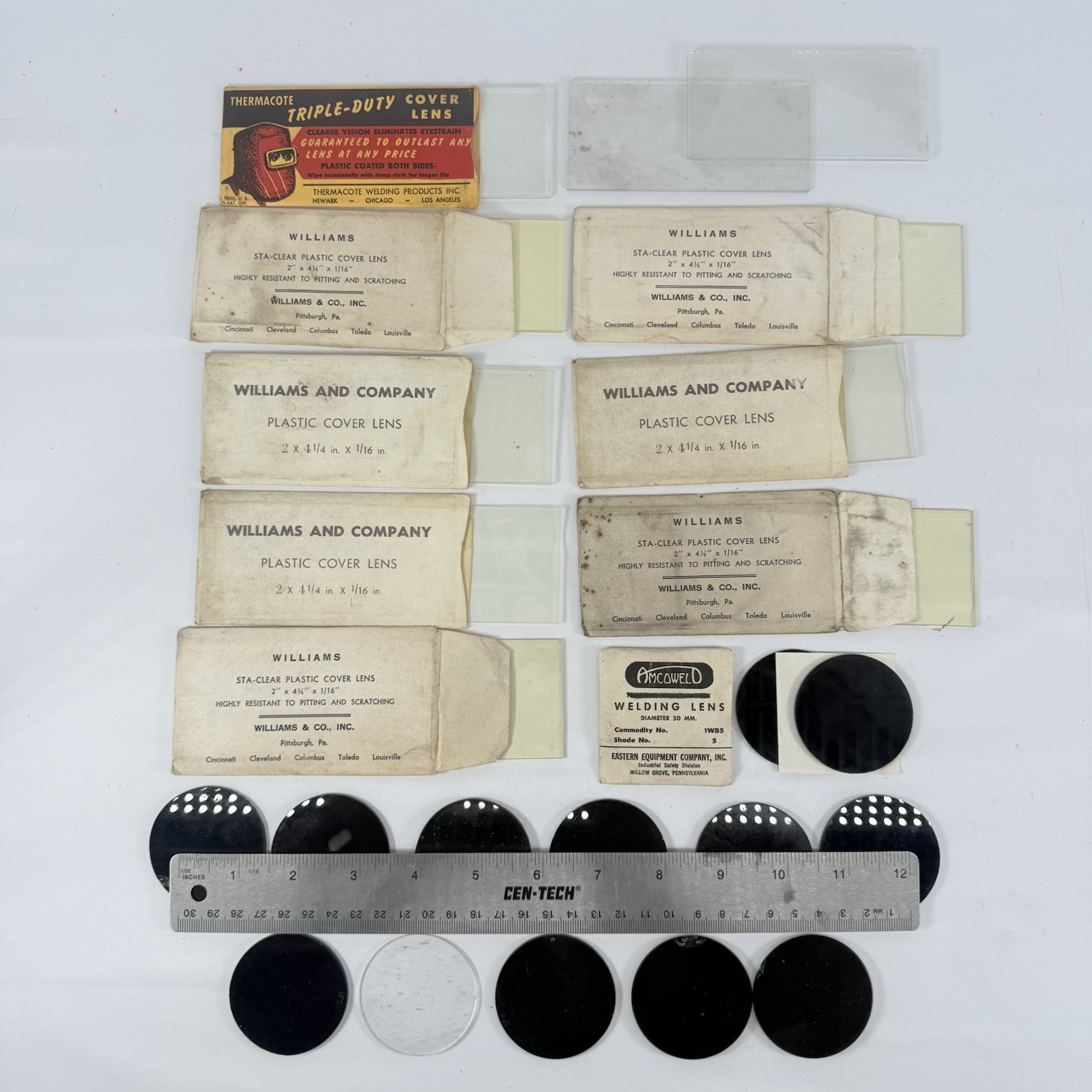 Vintage Welding Lenses Cover Plates Steampunk Thermacote Williams Estate Lot