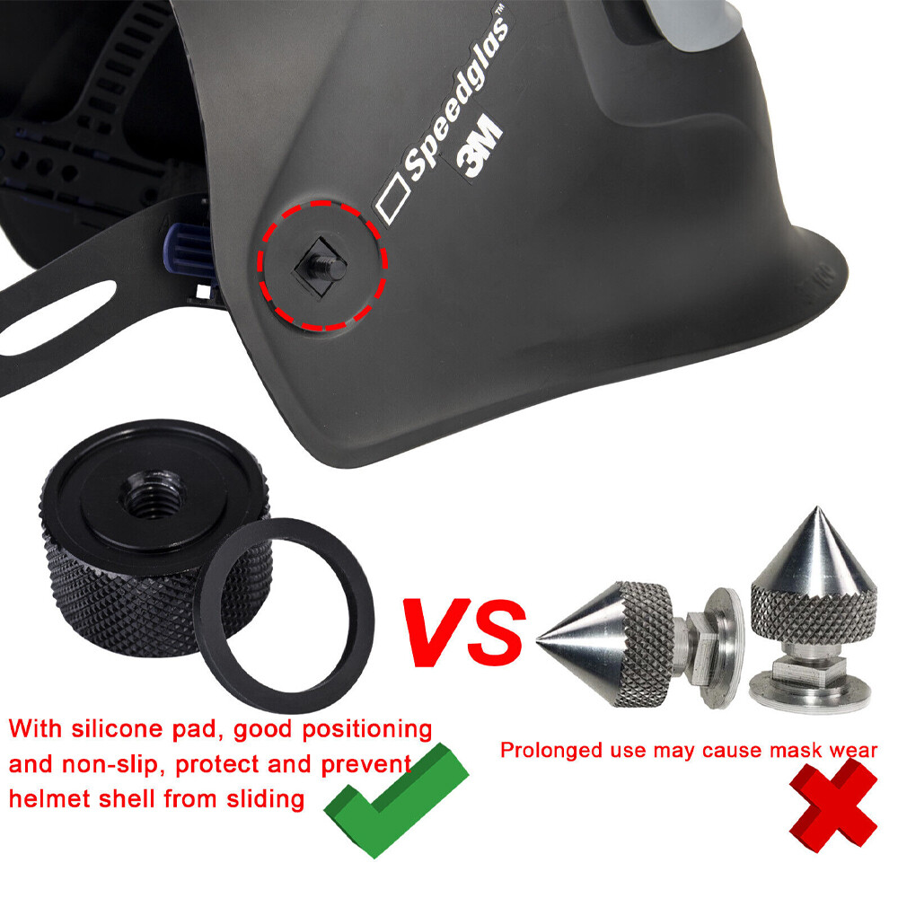 4pcs Aluminum Pipeliner Welding Helmet Fasteners (Round) Upgrade Part Black