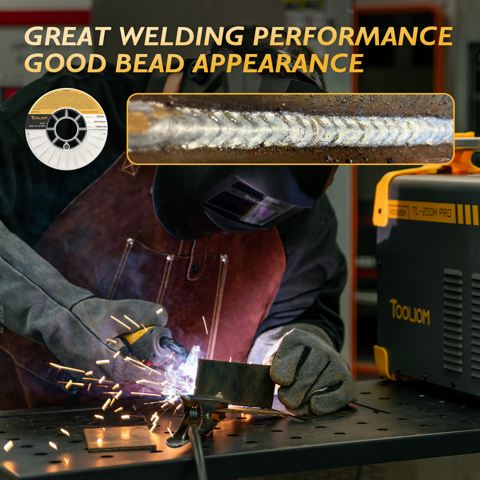 TOOLIOM MIG Welding Wire ER70S-6 .035″ (0.9 mm) 10LB Mild Steel MIG Wire