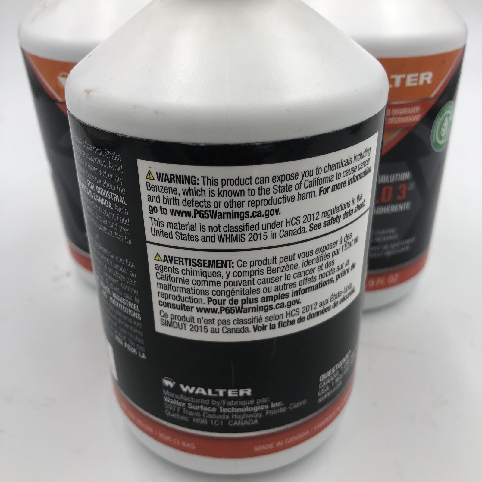 Lot of 3 Walter 53F253 E-Weld 3™ High Temp Anti-Spatter Solution 16.9 Fl. OZ
