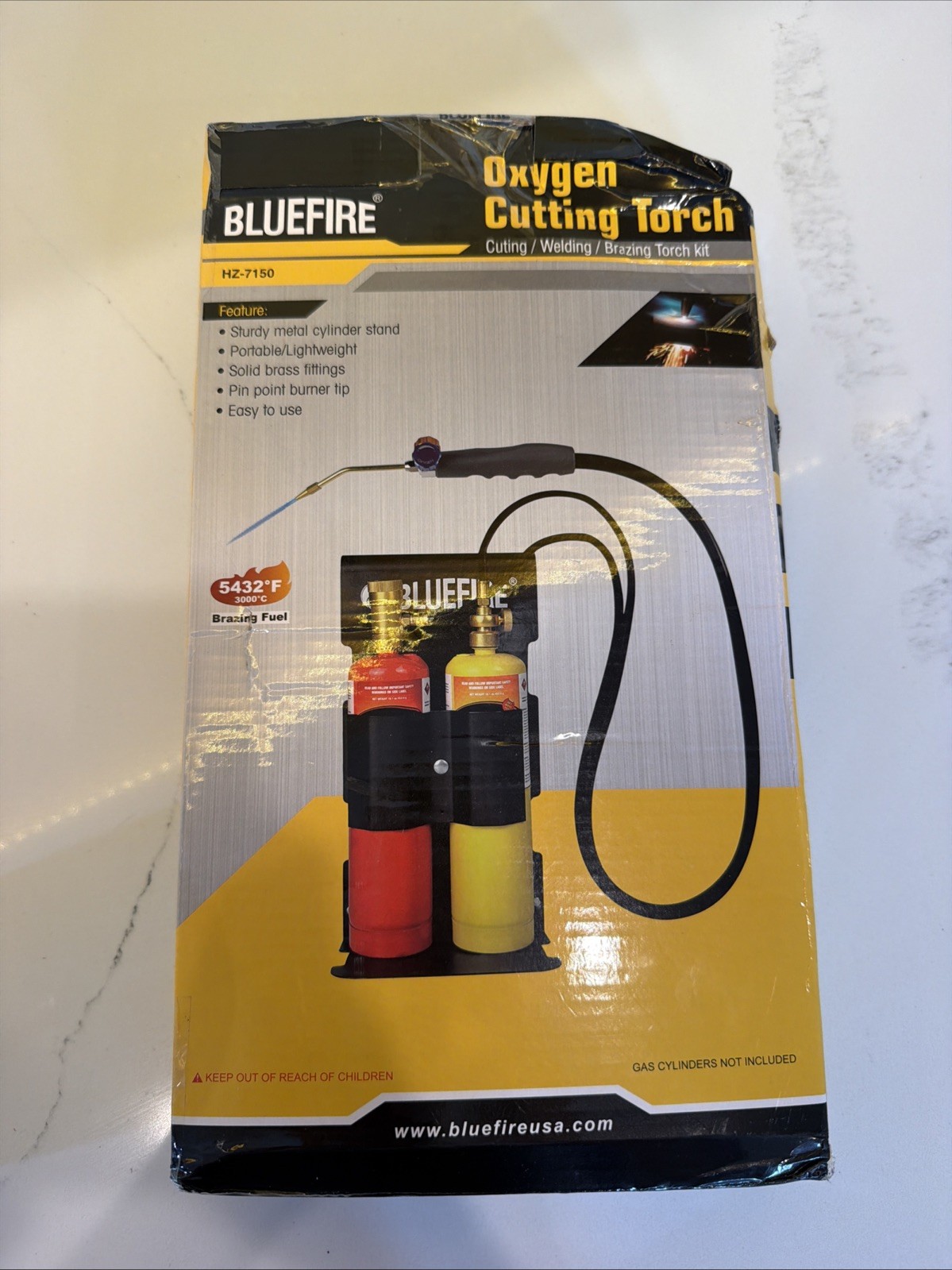 BLUEFIRE Oxypropane Welding Gas Cutting Torch Kit With Flint Lighter And Holder