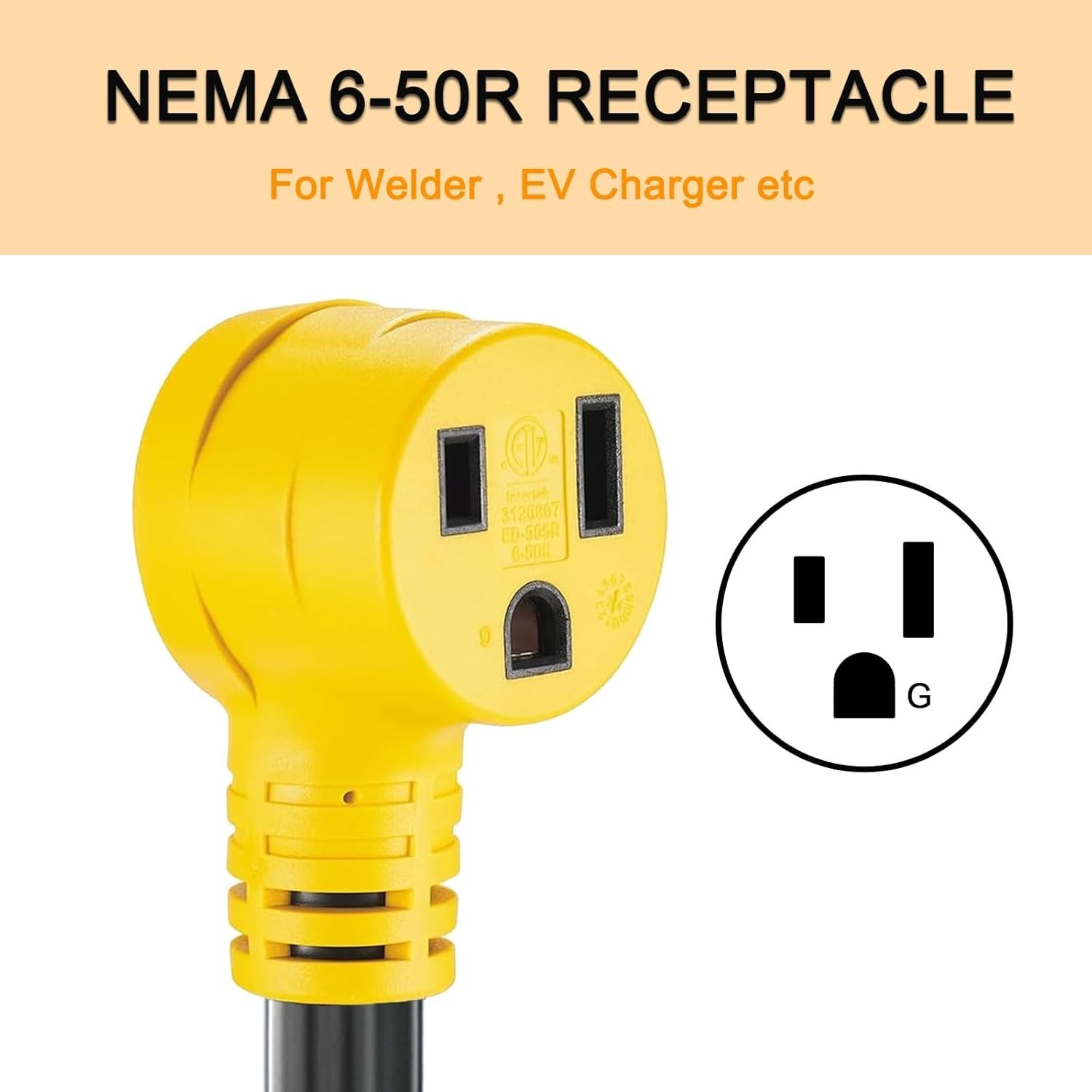Certified 1.5 FT NEMA L14-30P to 6-50R Welder Adapter – 30 Amp Power Safe