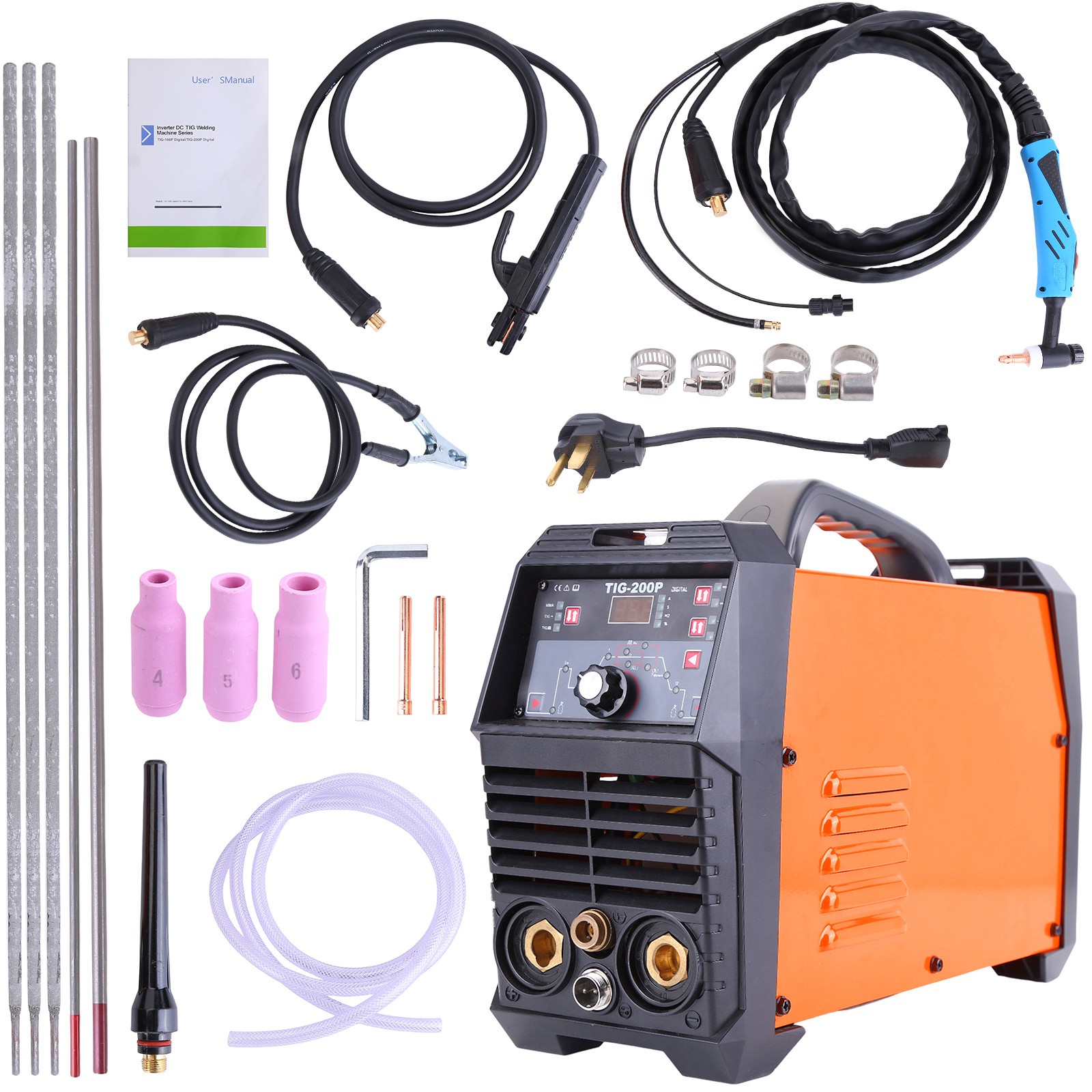 Aluminum HF TIG Welder 2T/4T TIG200P 200A Stick/MMA/ IGBT Pulse Welding Machine