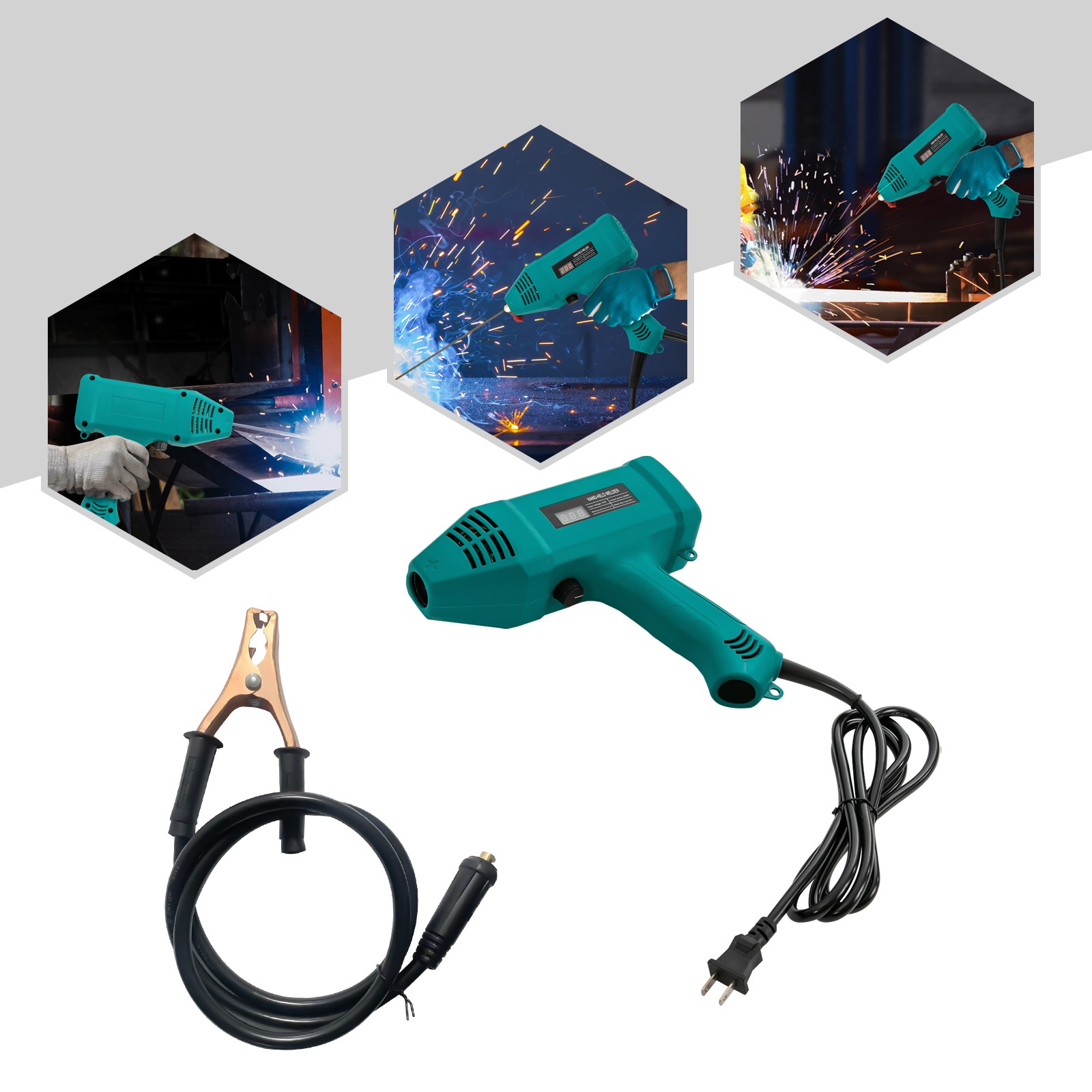 110V 3000W Electric Welder Hand Held Welding Machine Kit Digital Arc Welder Tool