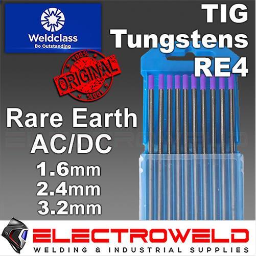 WELDCLASS RE Tungsten Rare Earth Electrodes 1.6mm 2.4mm 3.2 Stick Welding Purple
