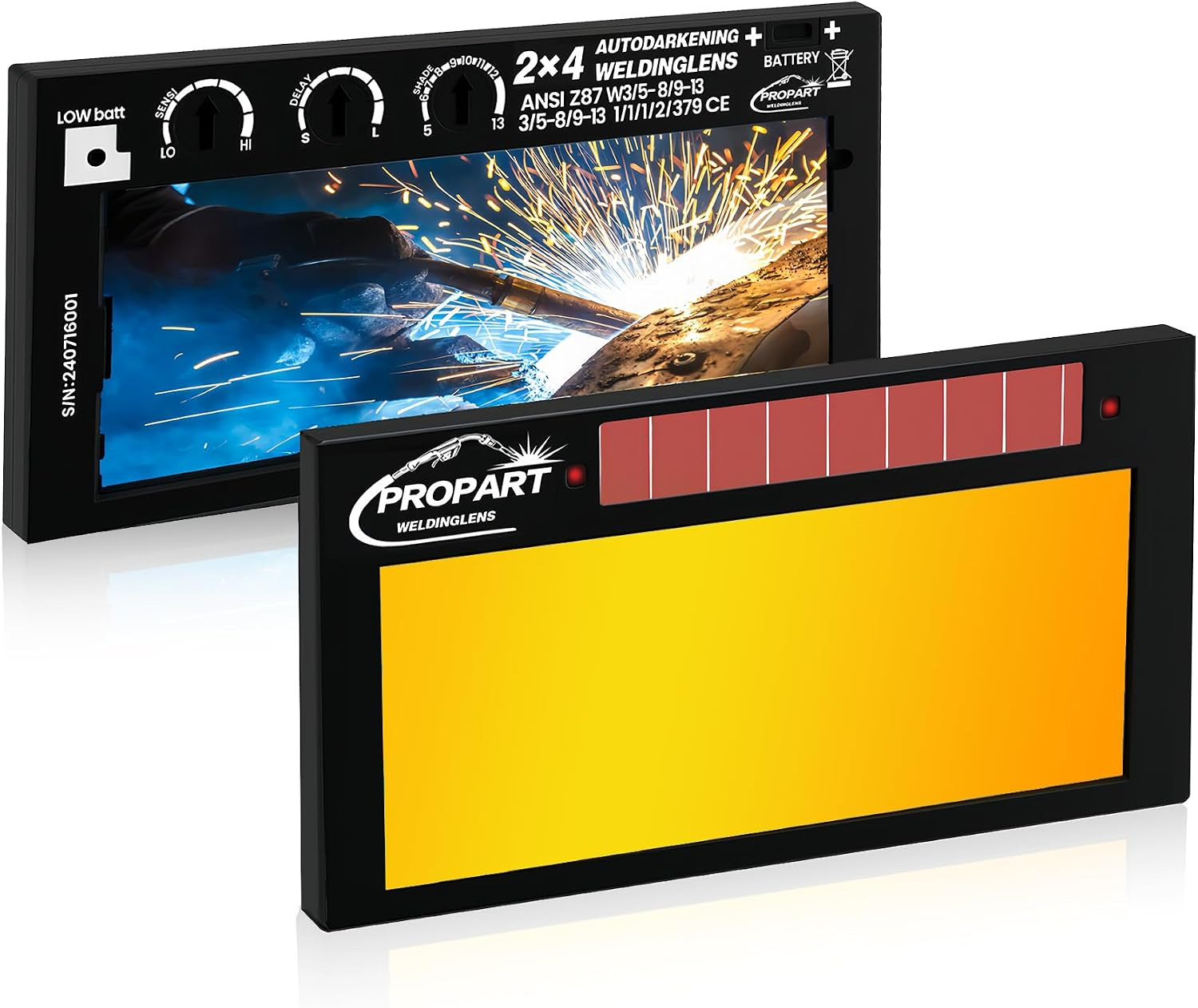 2×4.25 Auto Darkening Welding Lens – Shade 5-13 Adjustability | Blue Puddle