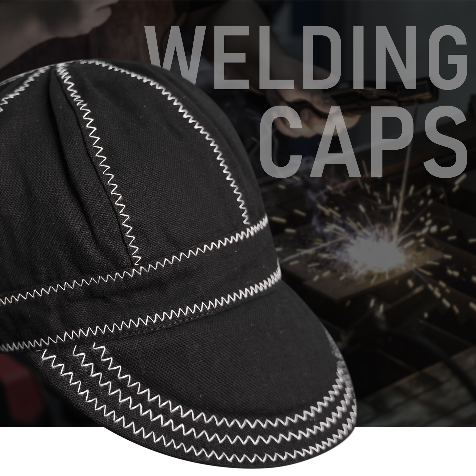 YESWELDER FR Cotton Welding Cap 8-Panel Reversible 8 oz Flame Retardant Black