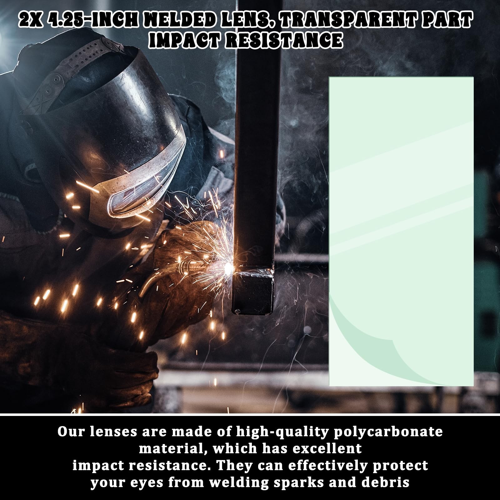 20 PCS 2″ x 4.25″ Universal Welding Helmet Lens Cover, Clear Lens…