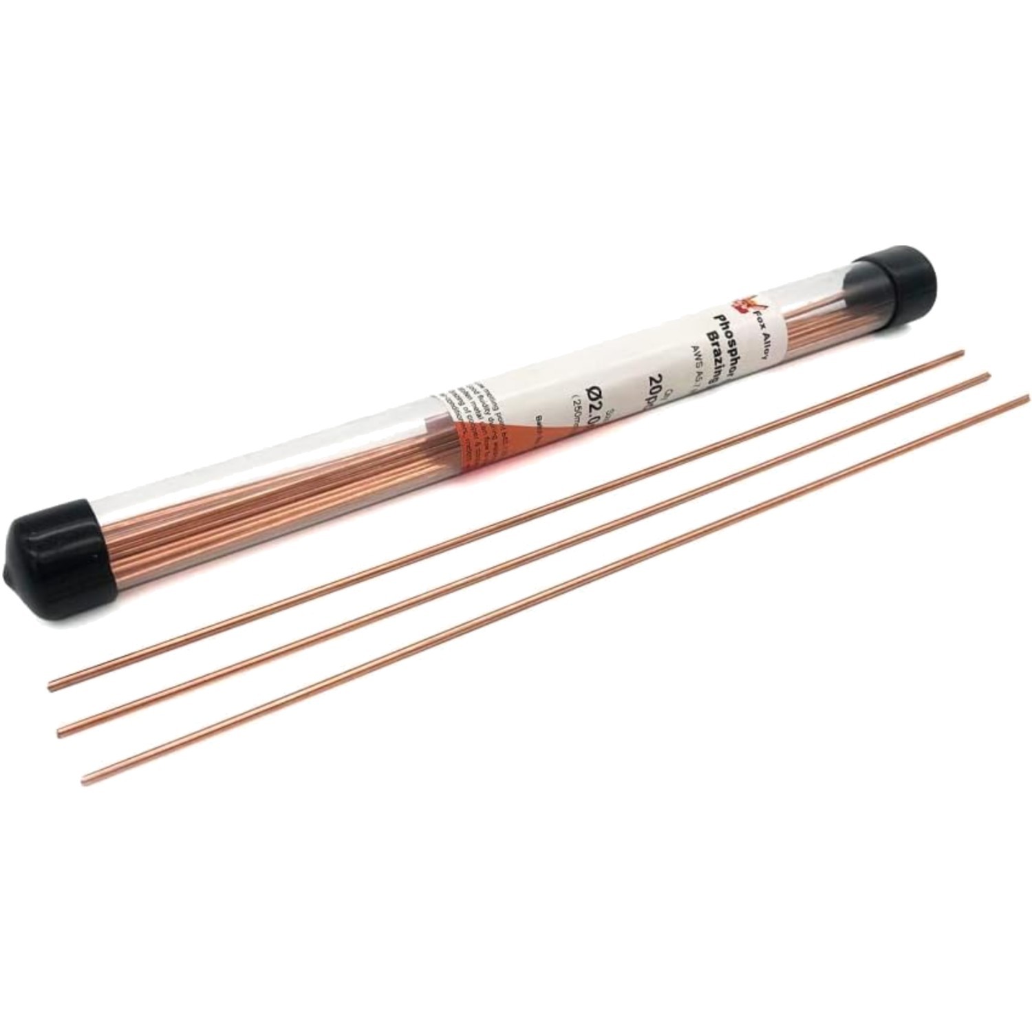 20pcs Copper Brazing Rods 5/64″ 2mm Phosphorus Round Self Fluxing Welding Bra…