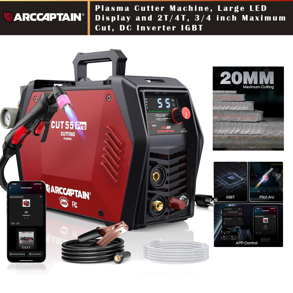 ARCCAPTAIN iControl 55Amp Non-Touch Pilot Arc 120V/240V Plasma Cutter Machine