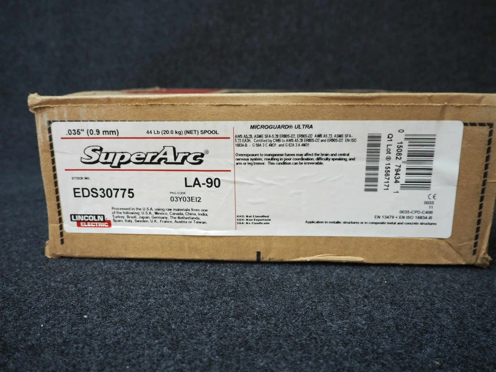 Lincoln Electric LA-90 Welding Wire .035 44lb/20kg Spool EDS30775 Low Alloy MIG