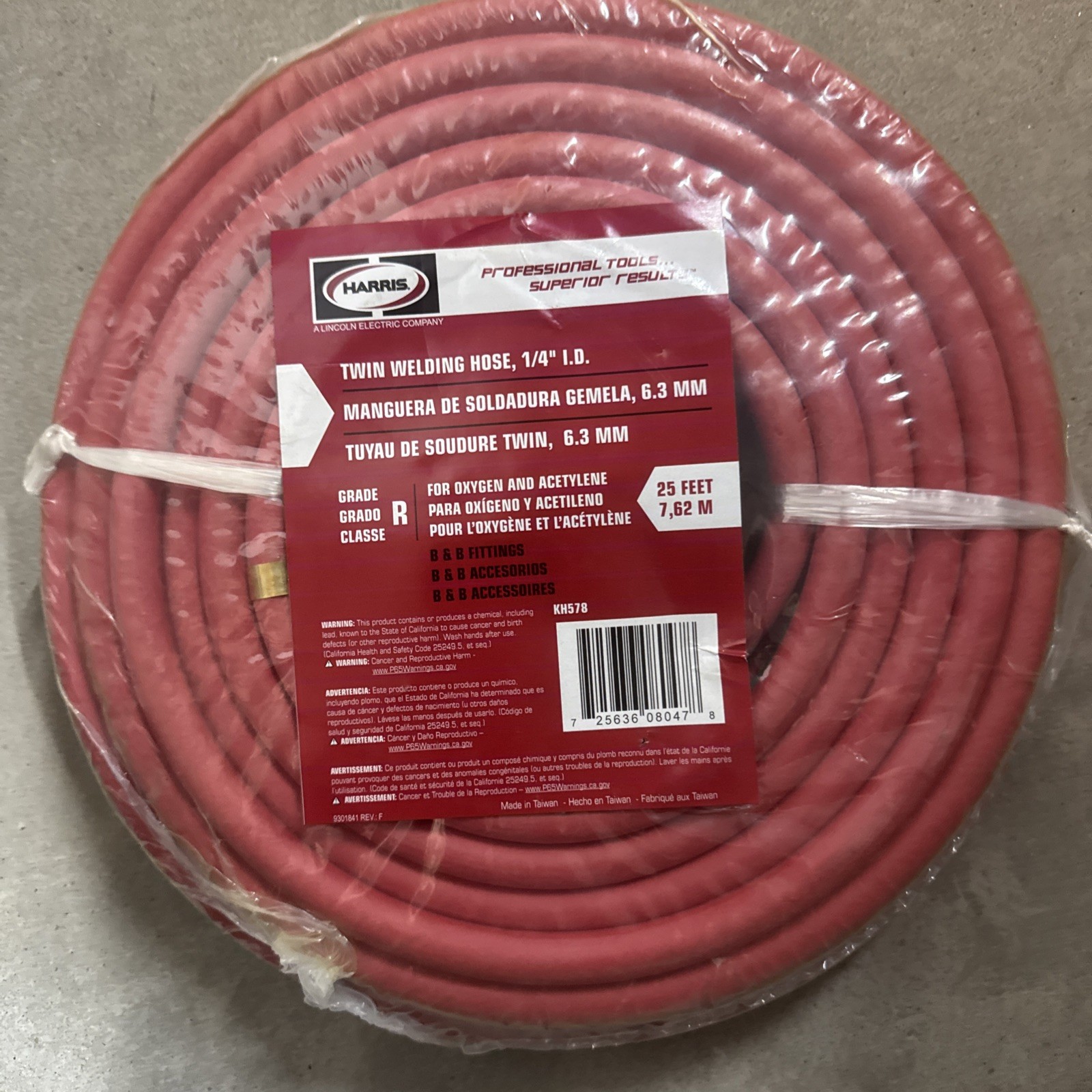 1/4 in. x 25 ft. R-Grade Oxygen-Acetylene Hose