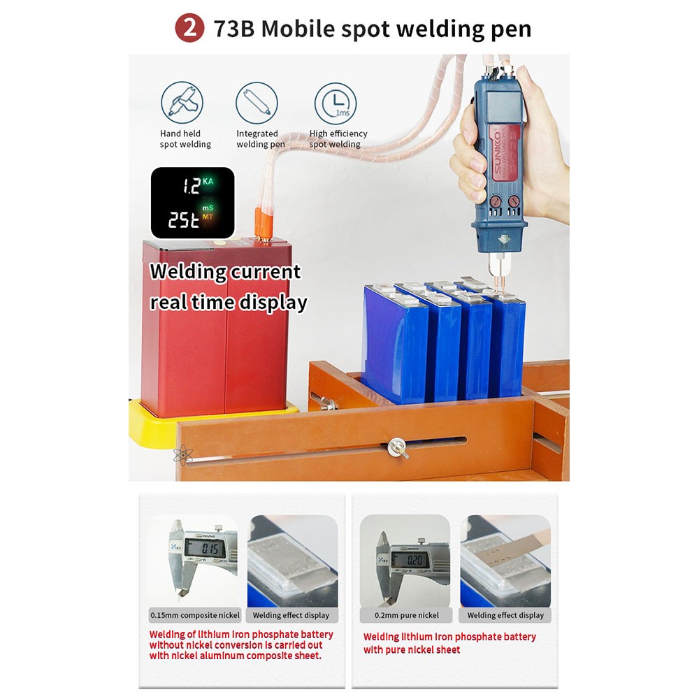 GLITTER 801D Capacitor Spot Welder Kit for Large Iron Phosphate 18650 Battery