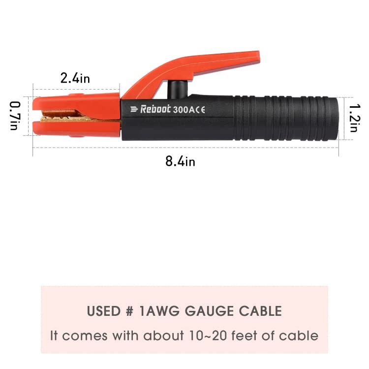 Reboot Welding Electrode Holder 300AMP Copper Heavy Duty 300 Amp, Black+Red