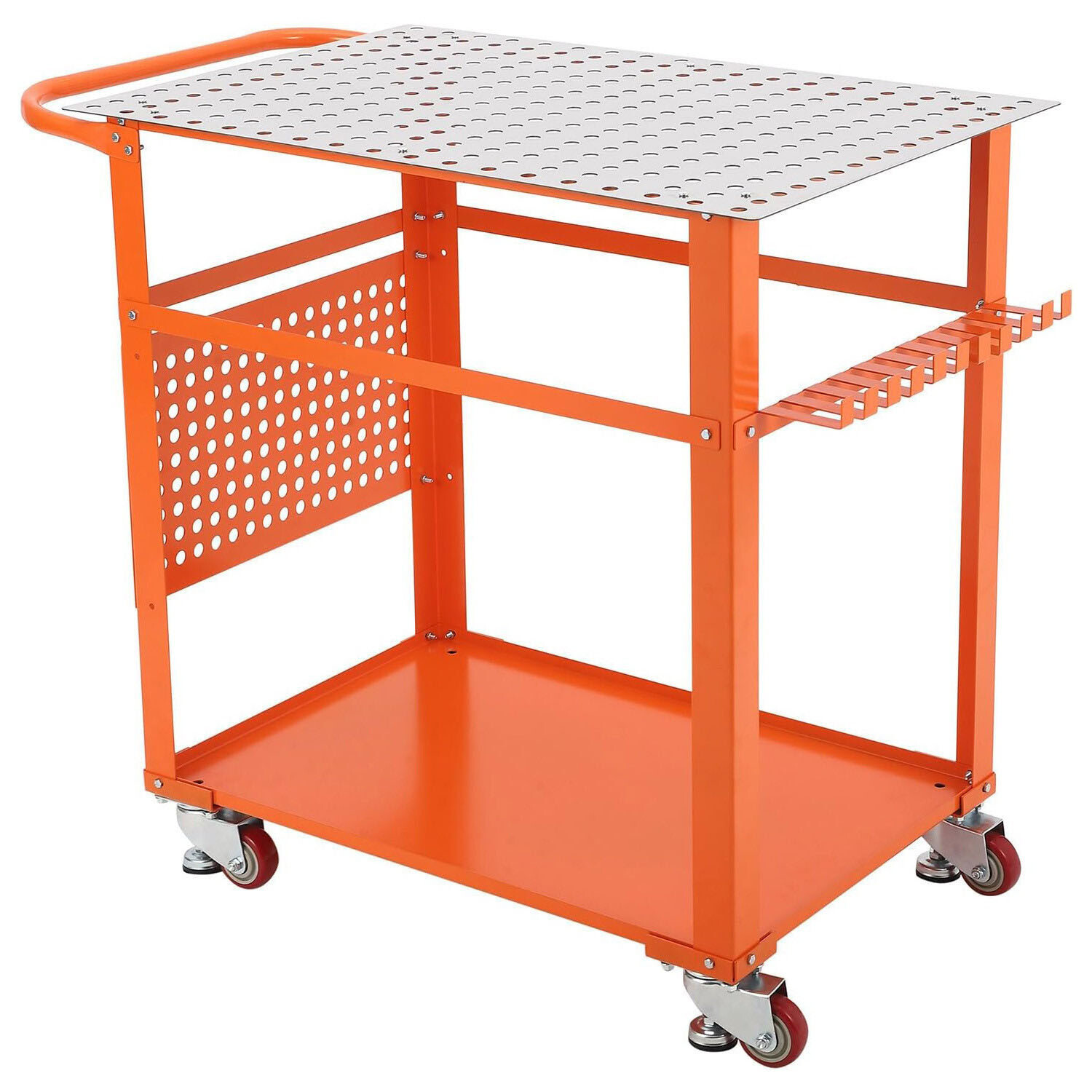 36″ x 24″ Welding Table 600 LBS Welding Workbench with 5/8” Holes and Pegboard