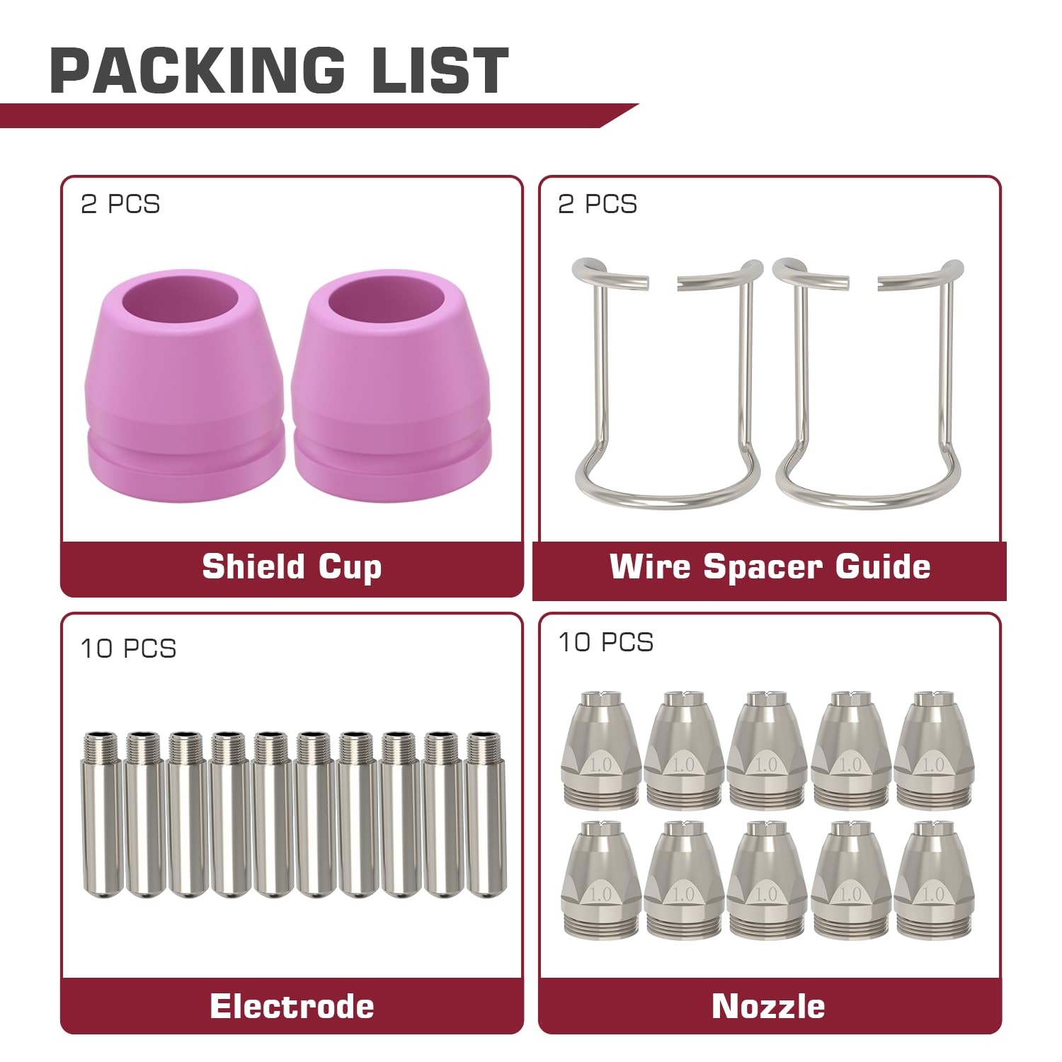 ARCCAPTAIN AG-60 Plasma Cutter Torch Consumables 24Pcs .040” SG-55 Accessories