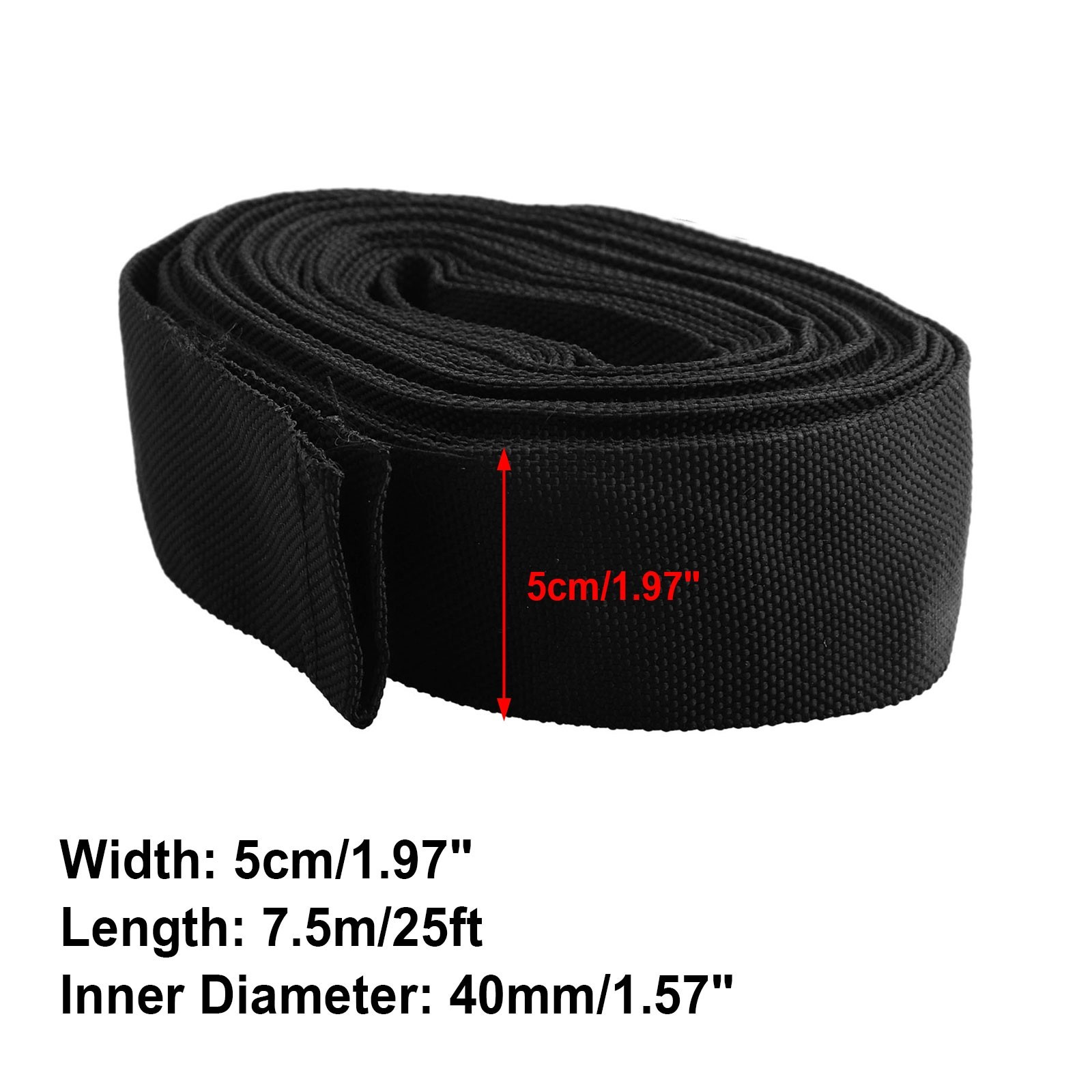 Sheathed Cable Cover 1x 25ft 40mm/1.57″ 7.5m Length Accessories Black