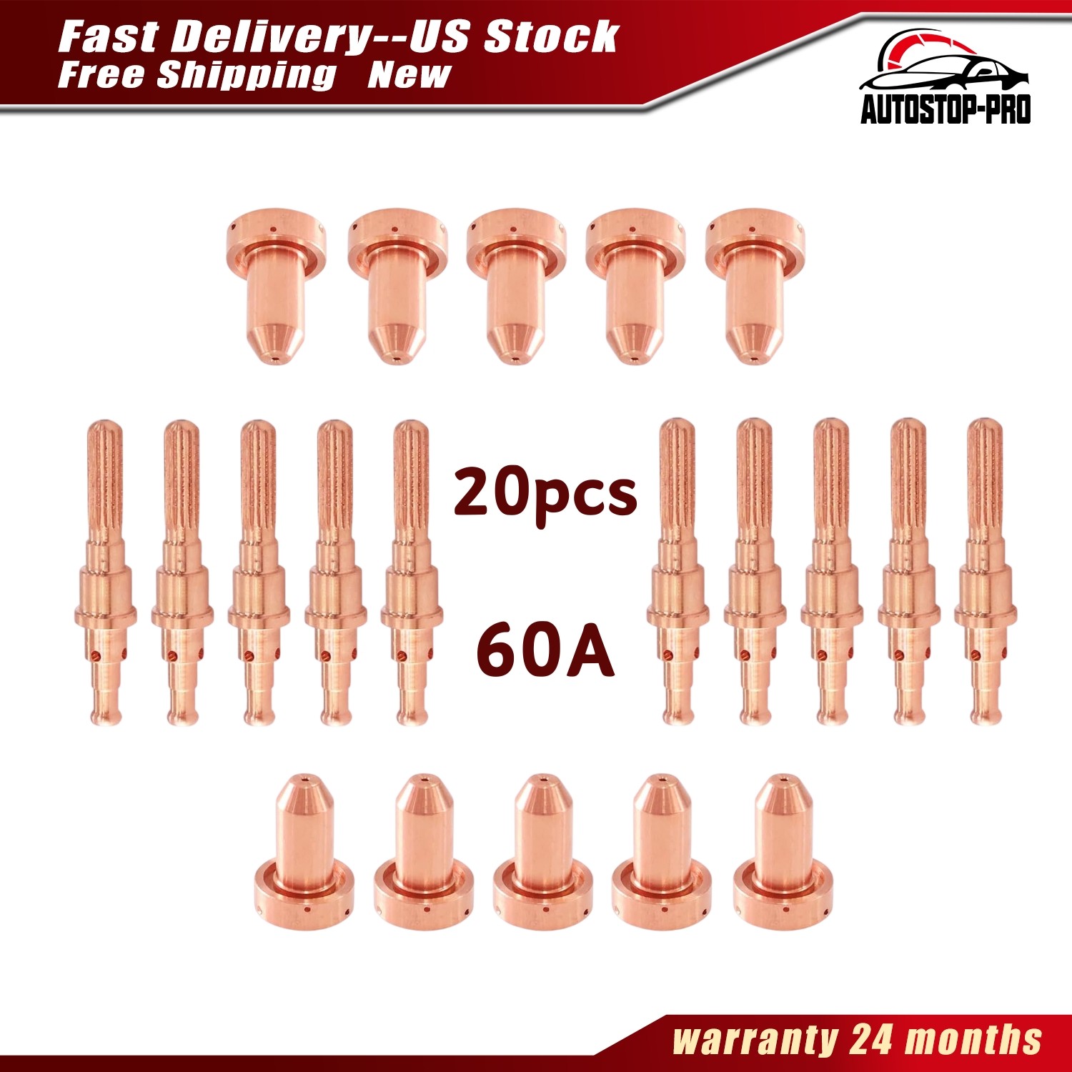 For Thermal Dynamics SL60 SL100 PK20 60A Plasma Consumables 20Pcs 9-8215